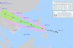 Hình ảnh đường đi và vị trí của bão Bualoi lúc 7h sáng 26/9. (Nguồn: Trung tâm Dự báo Khí tượng Thủy văn Trung ương)