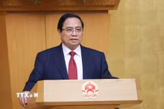 Thủ tướng Phạm Minh Chính chủ trì Phiên họp Chính phủ chuyên đề về xây dựng pháp luật tháng 2 năm 2026. (Ảnh: Dương Giang/TTXVN)