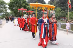 Chương trình Đông A Khải Hoàn tái hiện một phần nền văn hóa của thời Trần. (Ảnh: Đức Phương/TTXVN)
