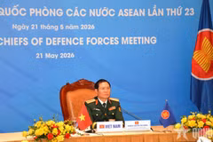 Đại tướng Nguyễn Tân Cương tham dự ACDFM-23. (Nguồn: Báo Quân đội Nhân dân)