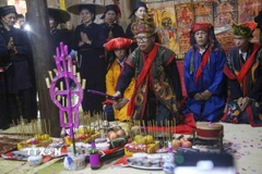 Tái hiện lễ cấp sắc của dân tộc Nùng tỉnh Bắc Kạn. (Nguồn: TTXVN)