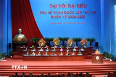 Đoàn Chủ tịch điều hành Đại hội. (Ảnh: An Đăng/TTXVN)