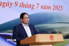 Thủ tướng Phạm Minh Chính chủ trì Phiên họp thứ ba của Ban Chỉ đạo các công trình trọng điểm, dự án quan trọng quốc gia lĩnh vực đường sắt. (Ảnh: Dương Giang/TTXVN)