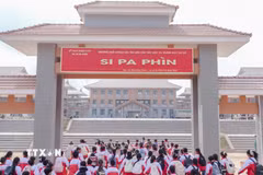 Trường Phổ thông nội trú liên cấp Tiểu học và Trung học cơ sở Si Pa Phìn, tỉnh Điện Biên. (Ảnh: TTXVN phát)