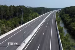 Cao tốc Bến Lức-Long Thành đoạn qua rừng ngập mặn huyện Nhơn Trạch (Đồng Nai). (Ảnh: Công Phong/TTXVN)