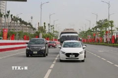 Tuyến đường Đỗ Mười đi khu chính trị-hành chính mới của Hải Phòng. (Ảnh: Minh Thu/ TTXVN)