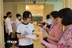 Thí sinh dự thi đánh giá năng lực của Trường Đại học Sư phạm Hà Nội. (Nguồn: TTXVN)