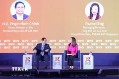 Thủ tướng Phạm Minh Chính tham dự Phiên Đối thoại Cấp cao tại Hội nghị Thượng đỉnh Kinh doanh và Đầu tư ASEAN (ABIS). (Ảnh: Dương Giang/TTXVN)