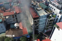 Hiện trường vụ cháy. (Ảnh: Phan Phương/TTXVN)
