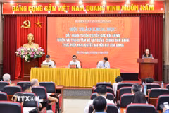 Quang cảnh Hội thảo khoa học về đổi mới tuyên truyền xây dựng Đảng. (Ảnh: Minh Đức/TTXVN)