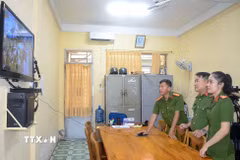 Công an địa phương đã thành lập, lắp đặt hệ thống camera ở hầu hết các xã, phường trên địa bàn tỉnh. (Ảnh: TTXVN phát)