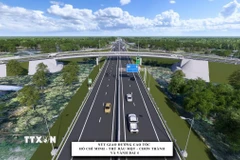 Phối cảnh đường Vành đai 4 Tp. Hồ Chí Minh có chiều dài 48km đoạn qua tỉnh Bình Dương. (Ảnh: TTXVN phát)