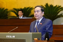 Chủ tịch Quốc hội Trần Thanh Mẫn phát biểu khai mạc Kỳ họp không thường lệ thứ nhất, Quốc hội khóa XVI. (Ảnh: Doãn Tấn/TTXVN)