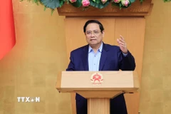 Thủ tướng Phạm Minh Chính chủ trì phiên họp Chính phủ thường kỳ tháng 2. (Ảnh: Dương Giang/TTXVN)