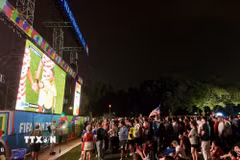 Không khí khu Fan Zone tại Washington. (Ảnh: Ngọc Quang/TTXVN)