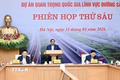 Thủ tướng Phạm Minh Chính chủ trì Phiên họp thứ sáu của Ban Chỉ đạo các công trình trọng điểm, dự án quan trọng quốc gia lĩnh vực đường sắt. (Ảnh: Dương Giang/TTXVN)