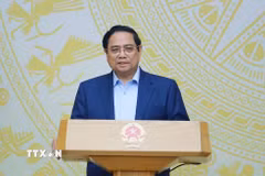 Thủ tướng Phạm Minh Chính chủ trì Phiên họp lần thứ tư của Ban Chỉ đạo quốc gia triển khai Nghị quyết số 68-NQ/TW của Bộ Chính trị về phát triển kinh tế tư nhân. (Ảnh: Dương Giang/TTXVN)