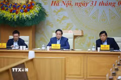 Thủ tướng Phạm Minh Chính chủ trì Phiên họp lần thứ tư của Ban Chỉ đạo phát triển kinh tế tư nhân. (Ảnh: Dương Giang/TTXVN)