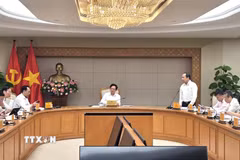 Phó Thủ tướng Hồ Quốc Dũng chủ trì họp với các bộ ngành về công nghệ chiến lược. (Ảnh: Xuân Tùng/TTXVN)
