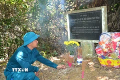 Di tích, nơi hi sinh liệt sỹ, bác sỹ Đặng thùy Trâm, thôn Nước Đang, xã Ba Trang, huyện Ba Tơ. (Ảnh: TTXVN phát)