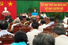 Quang cảnh kỳ họp 27 (chuyên đề) của Hội đồng Nhân dân tỉnh Phú Yên. (Nguồn: Hội đồng Nhân dân tỉnh Phú Yên)