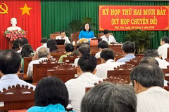 Quang cảnh kỳ họp 27 (chuyên đề) của Hội đồng Nhân dân tỉnh Phú Yên. (Nguồn: Hội đồng Nhân dân tỉnh Phú Yên)