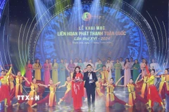 Lễ khai mạc Liên hoan Phát thanh toàn quốc lần thứ XVI. (Ảnh: TTXVN phát)