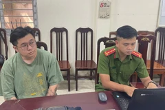 Đối tượng Đặng Chí Thành tại cơ quan công an.