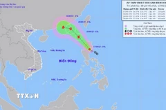 Vị trí và đường đi của áp thấp nhiệt đới lúc 7h ngày 17/9/2025. (Nguồn: Trung tâm Dự báo Khí tượng Thủy văn Quốc gia)