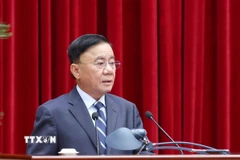 Đồng chí Trần Cẩm Tú, Uỷ viên Bộ Chính trị, Thường trực Ban Bí thư phát biểu chỉ đạo hội nghị. (Ảnh: Phương Hoa/TTXVN)