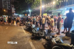 Hiện trường vụ tai nạn. (Ảnh: TTXVN phát)