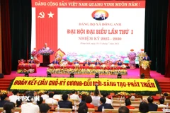 Quang cảnh Đại hội đại biểu Đảng bộ xã Đông Anh, nhiệm kỳ 2025-2030. (Ảnh: Quốc Lũy/TTXVN)