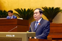 Chủ tịch Quốc hội Trần Thanh Mẫn phát biểu bế mạc Kỳ họp. (Ảnh: Doãn Tấn/TTXVN)