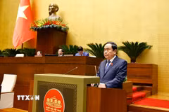 Chủ tịch Quốc hội Trần Thanh Mẫn phát biểu bế mạc Kỳ họp. (Ảnh: Doãn Tấn/TTXVN)