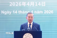 Tổng Bí thư, Chủ tịch nước Tô Lâm phát biểu chính sách tại Đại học Thanh Hoa. (Ảnh: Thống Nhất/TTXVN)