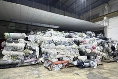 Kho tang vật các cuộn vải vi phạm. (Nguồn: Bộ Công Thương)