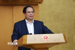 Thủ tướng Phạm Minh Chính chủ trì Phiên họp Chính phủ Thường kỳ tháng 1/2026 trực tuyến với các địa phương. (Ảnh: Dương Giang/TTXVN)