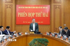 Tổng Bí thư Tô Lâm phát biểu tại phiên họp thứ hai của Ban Chỉ đạo Trung ương về hoàn thiện thể chế, pháp luật. (Ảnh: Thống Nhất/TTXVN)