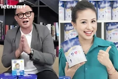 Biên tập viên Quang Minh và MV Vân Hugo bị xử phạt do sai phạm trong quảng cáo. (Ảnh chụp màn hình)