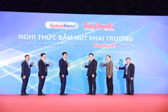Lễ ra mắt giao diện mới của báo điện tử Tài chính - Đầu tư. (Ảnh: Vietnam+)