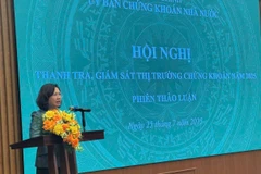 Chủ tịch Vũ Thị Chân Phương đã đề ra các nhiệm vụ trọng tâm trong thời gian tới sẽ bám sát và hoàn thiện thể chế. (Ảnh: SSC/Vietnam+)