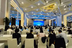 Hội nghị "Phát hành chứng khoán - Động lực cho tăng trưởng kinh tế" diễn ra ngày 7/7, do Ủy ban Chứng khoán Nhà nước tổ chức. (Ảnh: Vietnam+)