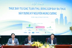 Hội thảo “Thúc đẩy tự giác tuân thủ, đóng góp đầy đủ thuế – Xây dựng kỷ nguyên hùng cường” ngày 23/10, do Báo Lao Động và Cục Thuế – Bộ Tài chính phối hợp chủ trì, Liên đoàn Thương mại và Công nghiệp Việt Nam (VCCI) đồng hành tổ chức ngày 23/10, (Ảnh: Vietnam+)
