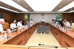 Hội nghị trực tuyến quy mô lớn với các địa phương, tập trung vào việc phổ biến và giải đáp các vướng mắc liên quan đến tài chính-ngân sách khi tổ chức mô hình chính quyền địa phương hai cấp ở cấp xã, ngày 12/9.(Ảnh: Vietnam+)