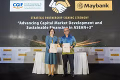 Maybank và CGIF hợp tác phát triển thị trường vốn nội địa, thúc đẩy tài chính bền vững và chuyển dịch xanh tại khu vực ASEAN+3, mở rộng nguồn vốn. (Ảnh: BTC/Vietnam+)
