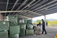 Lực lượng chức năng đã liên tiếp phát hiện và bắt giữ 4 lô hàng quá cảnh có dấu hiệu vi phạm nghiêm trọng của Công ty cổ phần vận tải và dịch vụ Sơn Hà. (Ảnh: HQ/Vietnam+)