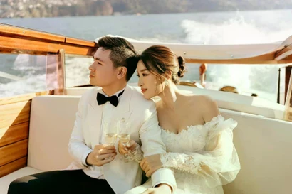 Doanh nhân Đỗ Vinh Quang và vợ là Hoa hậu Việt Nam 2016 Đỗ Mỹ Linh.