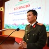 Đại tá Bùi Quang Bình, Bí thư Đảng ủy, Giám đốc Công an tỉnh Hải Dương phát biểu. (Ảnh: TTXVN phát)