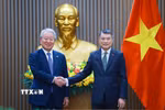 Thủ tướng Lê Minh Hưng tiếp Chủ tịch Cơ quan Hợp tác quốc tế Nhật Bản (JICA) Tanaka Akihiko. (Ảnh: Dương Giang/TTXVN)