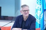 Phó Tổng Thư ký Liên hợp quốc phụ trách hoạt động gìn giữ hòa bình Jean-Pierre Lacroix phát biểu tại cuộc gặp gỡ báo chí. (Ảnh: TTXVN phát)